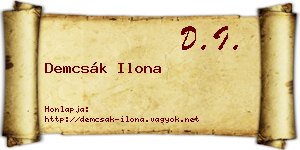 Demcsák Ilona névjegykártya