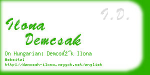 ilona demcsak business card